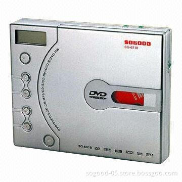 2.1CH Portable DVD Player with Full Function Remote Control, 500TVL Horizontal Resolution
